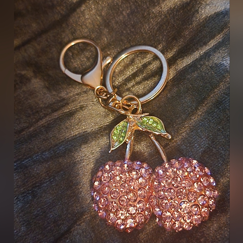 Pink Cherries Bagcharm/Keychain